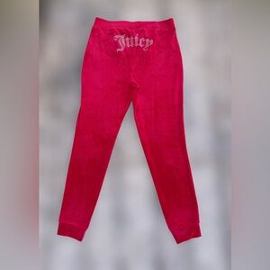 Juicy Couture Velour Track Pants - Bright Red - Rhinestone logo ❤️